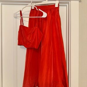 Old Navy Vibrant Red Satin Dress